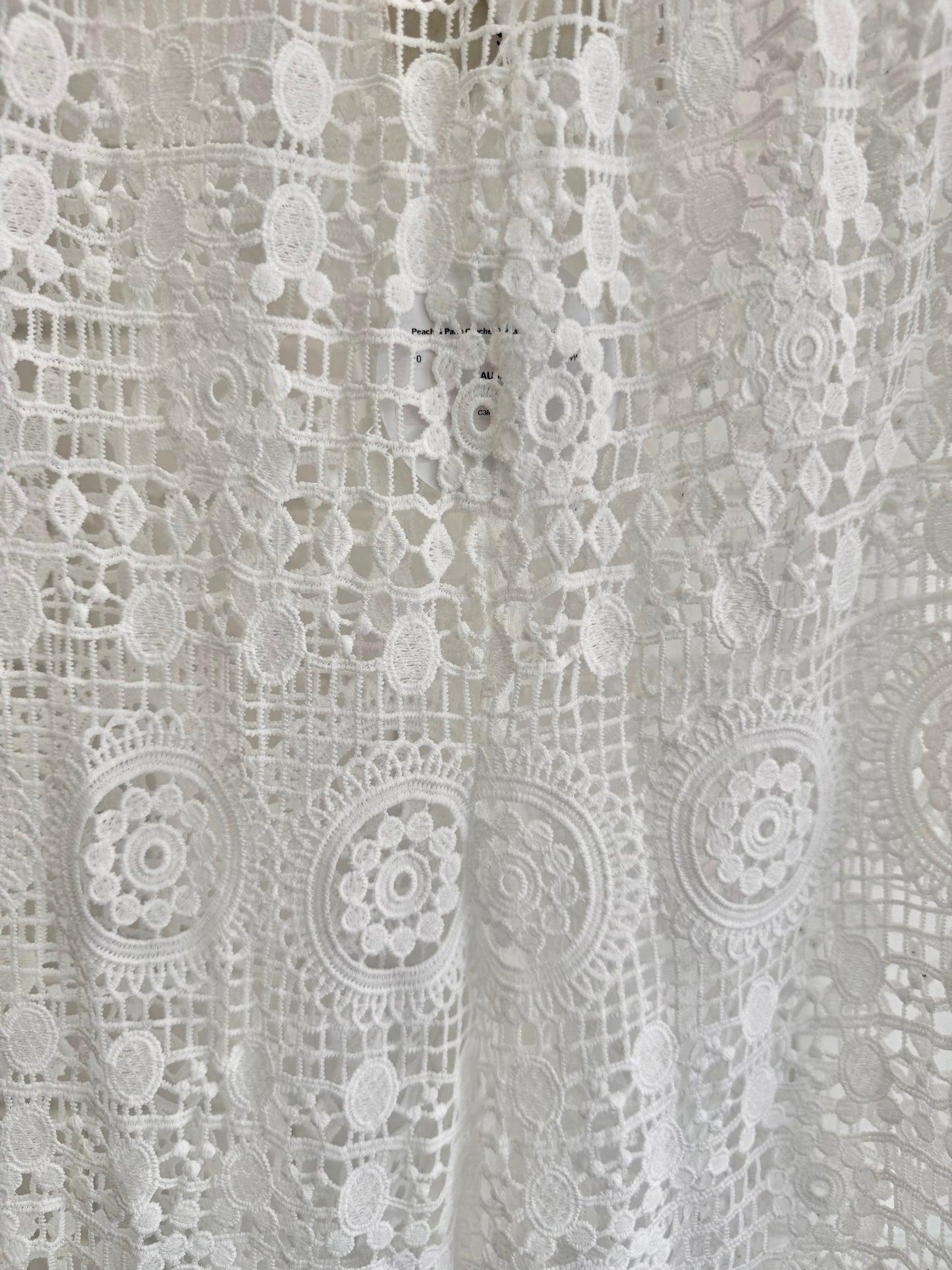 Peach & Parla Crochet Pants in Ivory - Size Small (10)