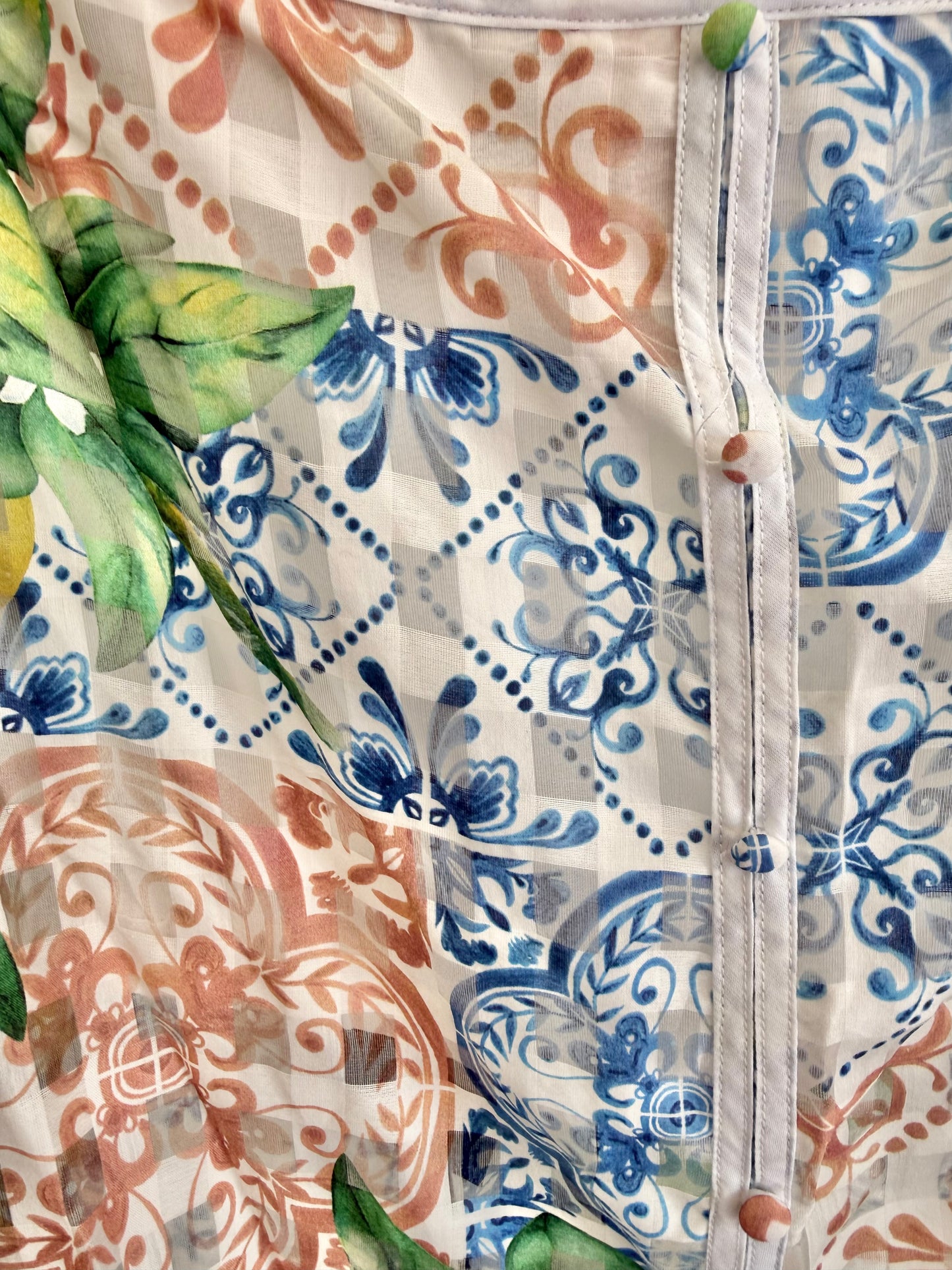 BNWT Once Was Lucia Off Shoulder Shirt – Limonata Print - Size 14
