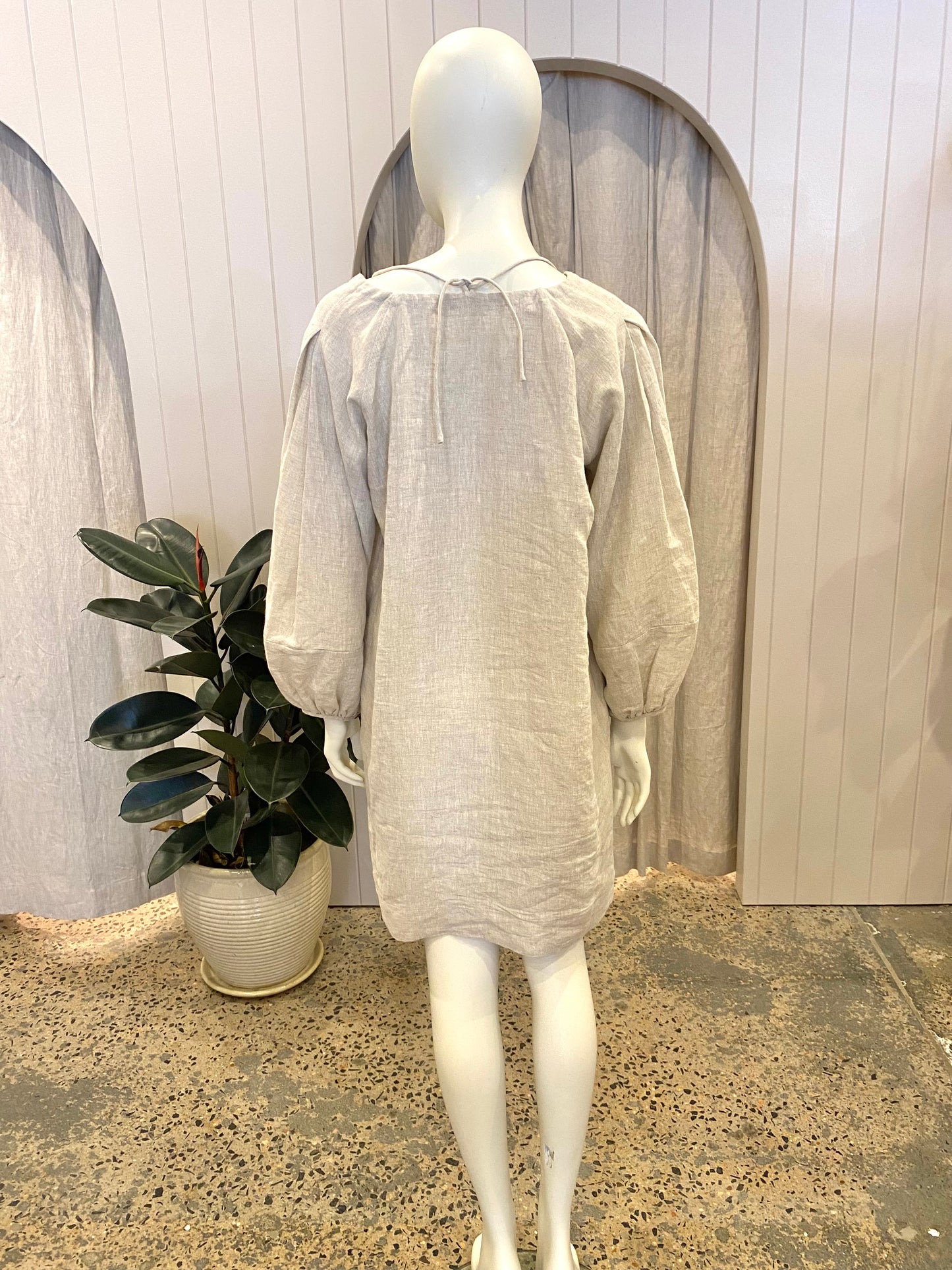 Marle Lunie Linen Midi Dress - Size 12