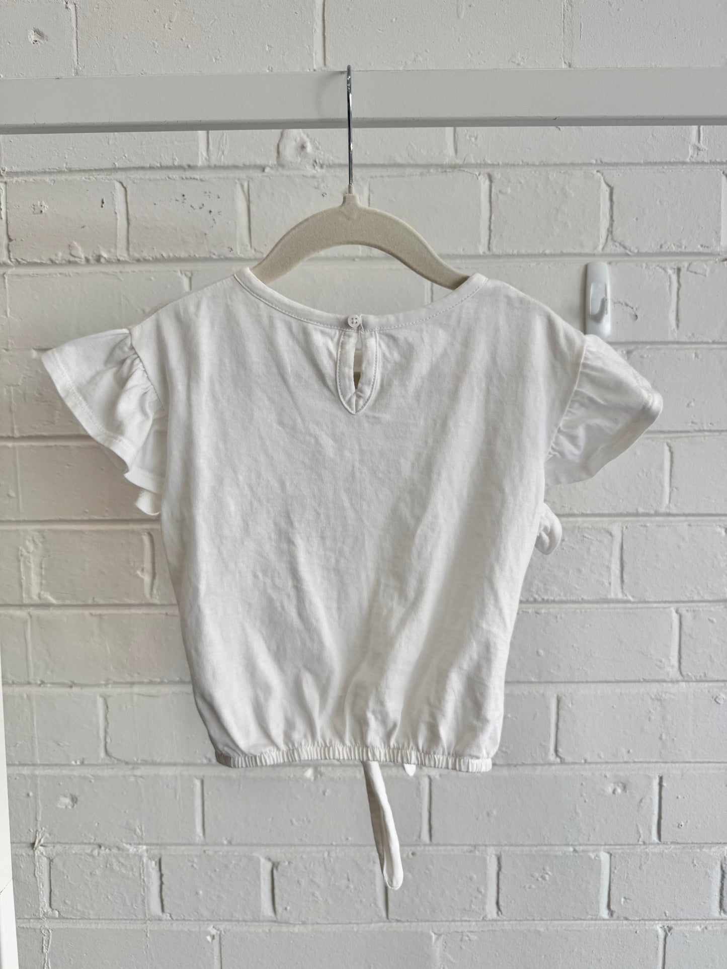 Country Road White Tie Up Top - Size 3