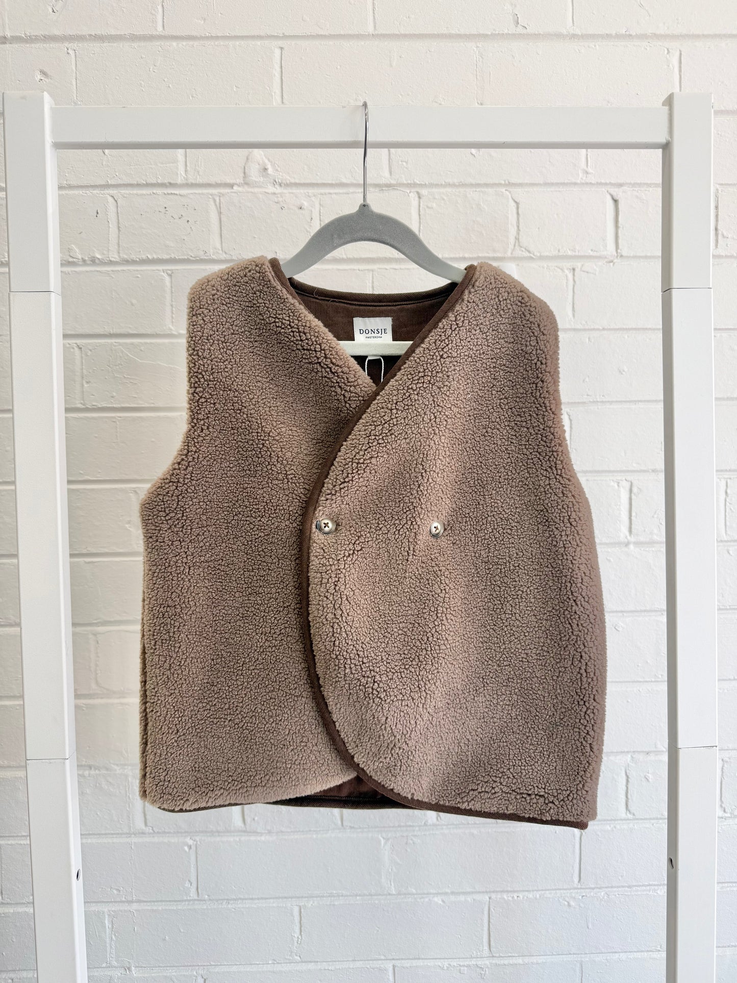 Donsje Teddy Vest in Brown - Size 7-8