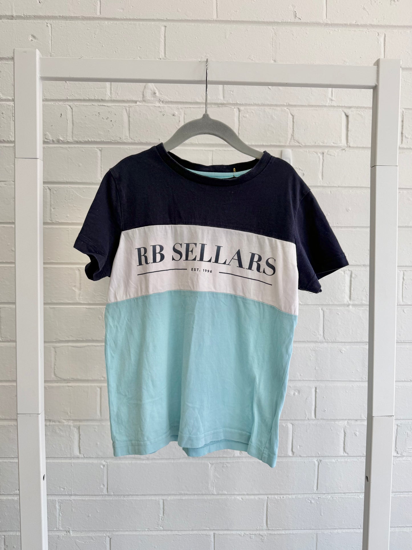 R B Sellers Blue Block Tee - Size 6