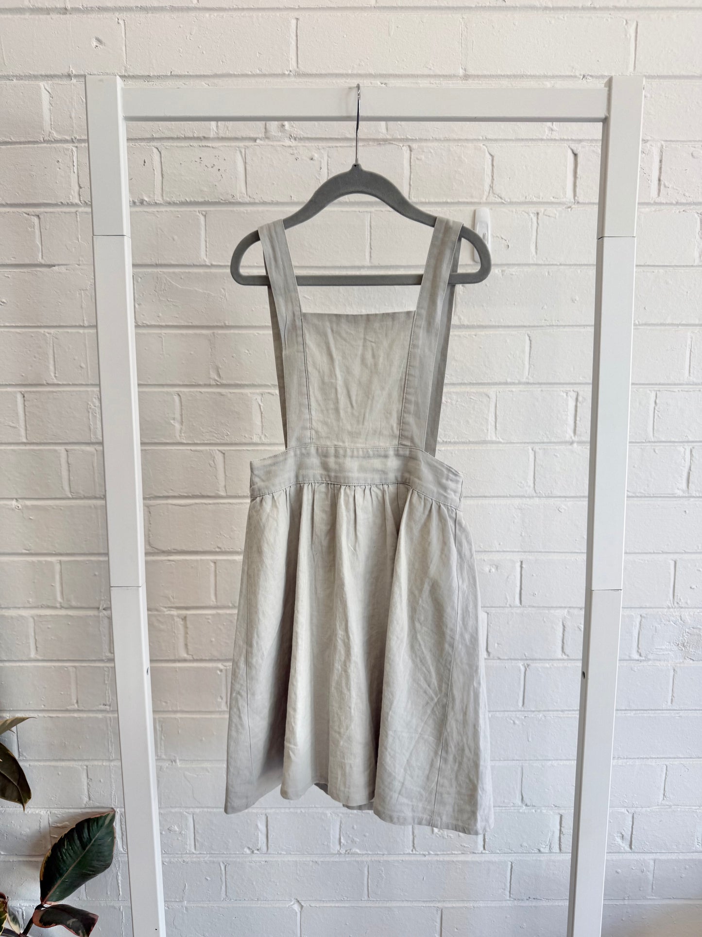 Miann and Co Grey Ramie Pinafore Dress - Size 5
