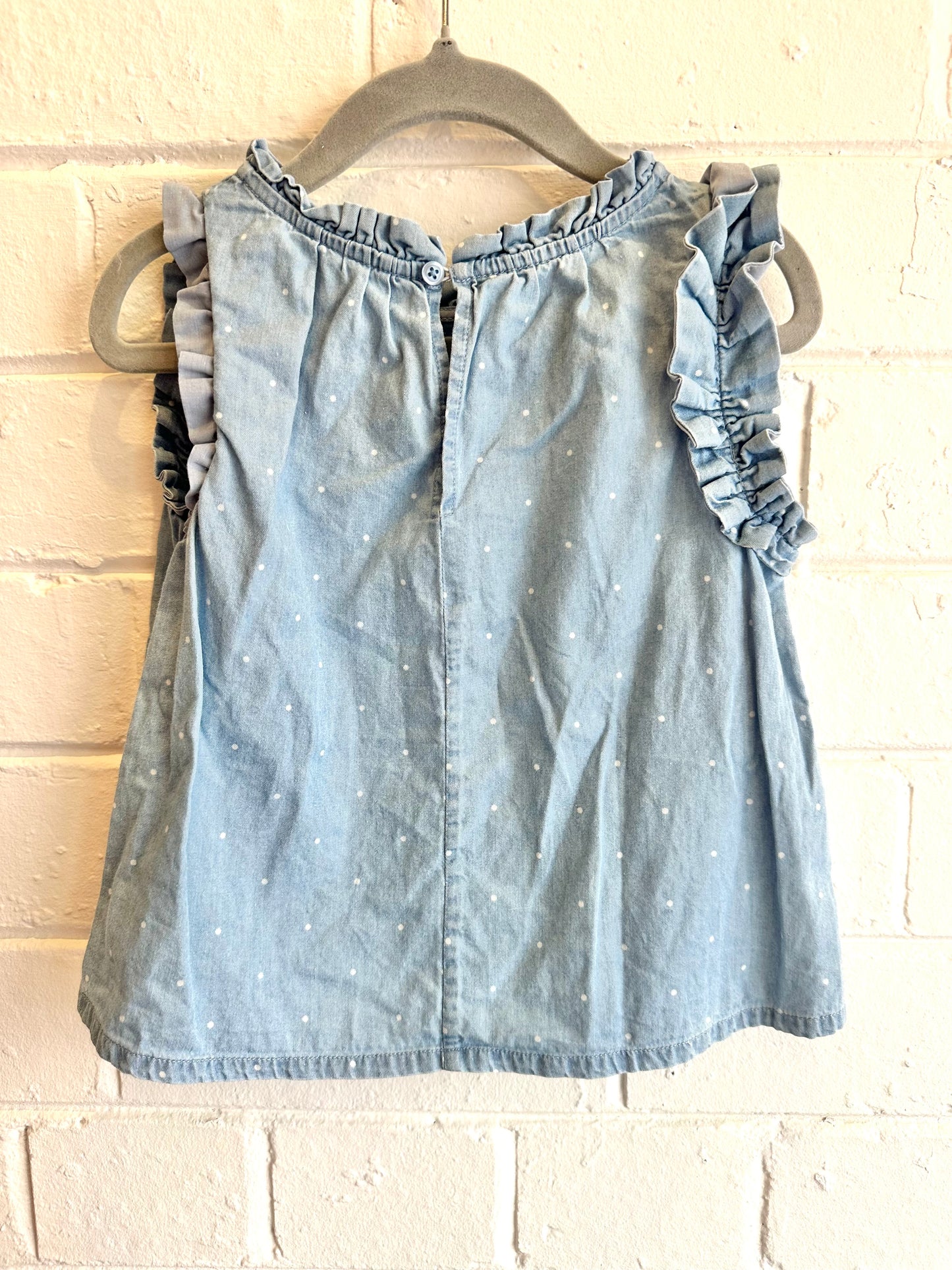 Country Road Light blue polka dot top - Size 18-24m