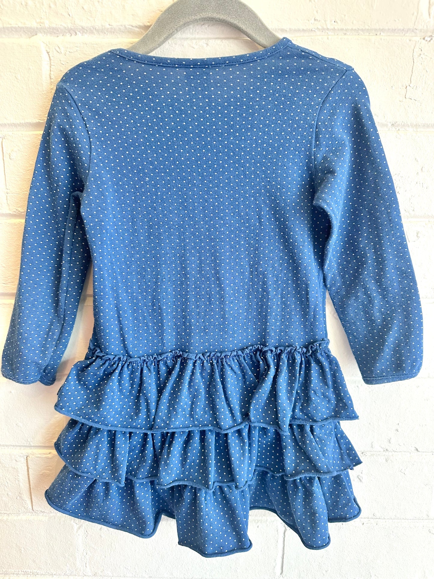 Petit Bateau Dark Blue Polka Dot Dress - Size 24m