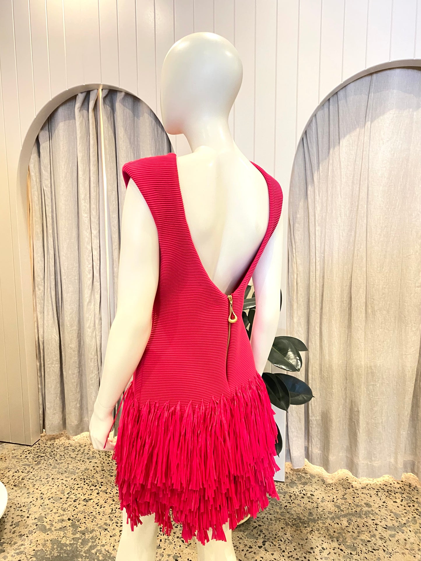 AJE Rushes Raffia Knit Mini Dress - Size XL