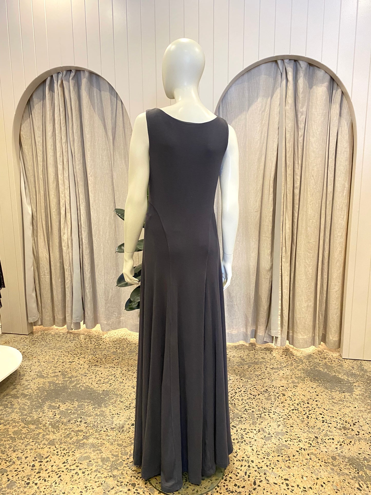 Anna Quan Graphite Audrey Maxi Dress - Size 12