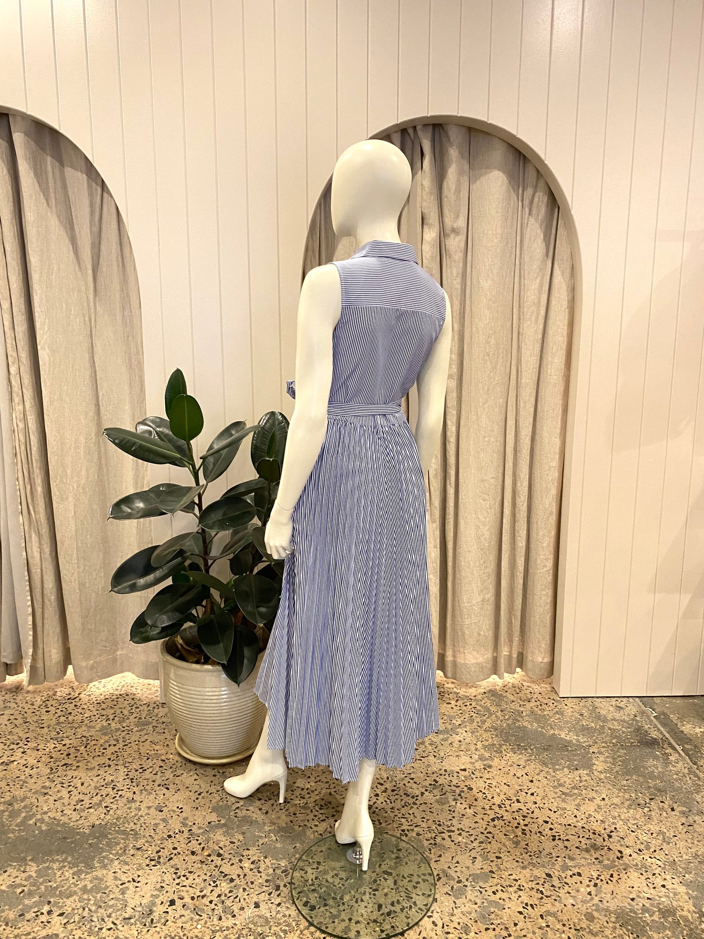 Tommy Hilfiger Striped Pleated Shirtdress - Size 10