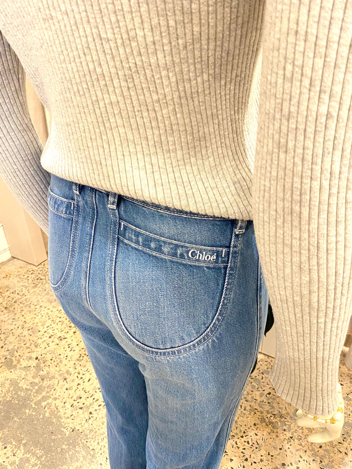 Chloe Blue Flared Jeans - Size 36 (8)