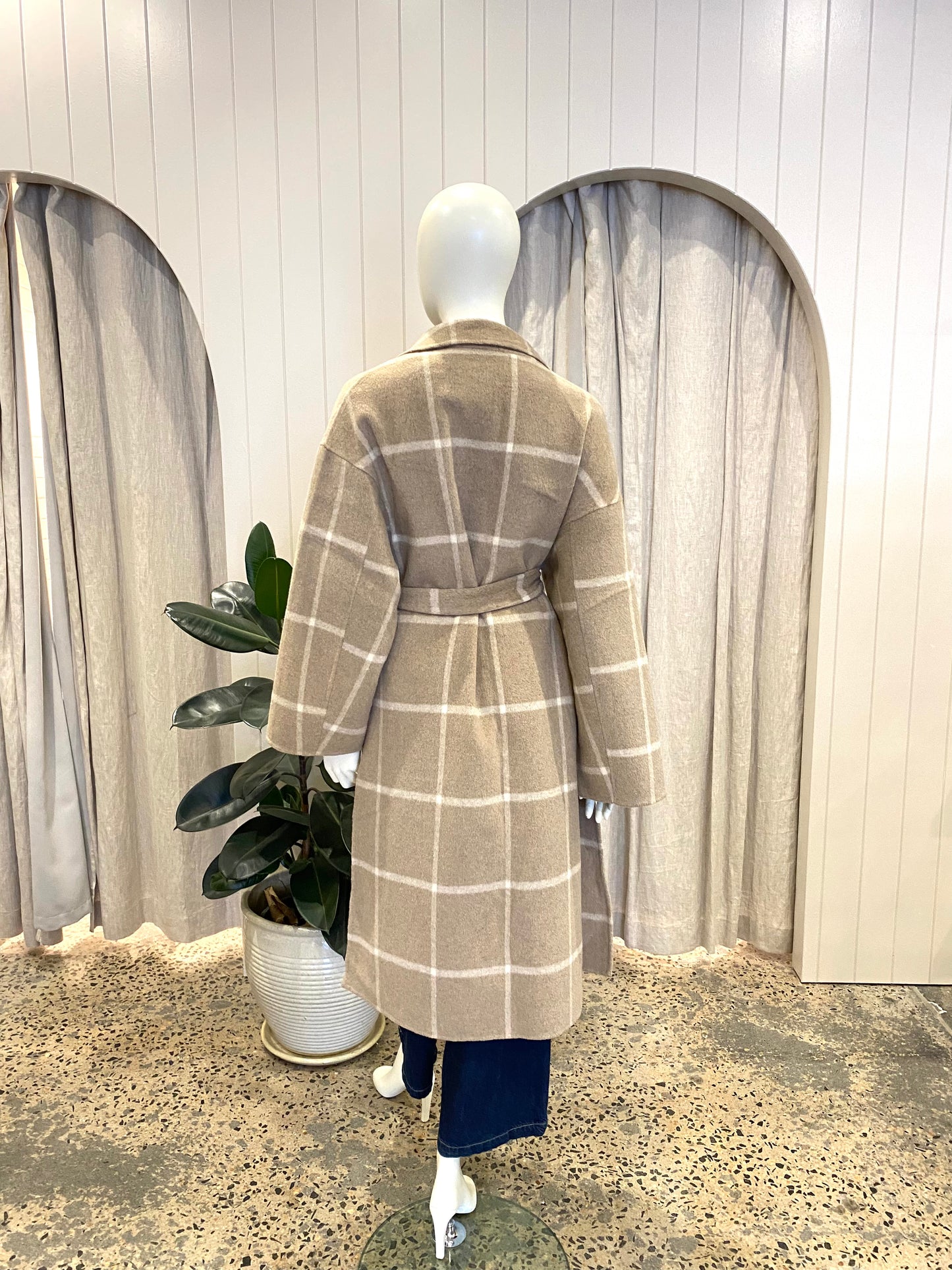 Oxford Ashley Wool Check Coat - Size S/M (10-12)