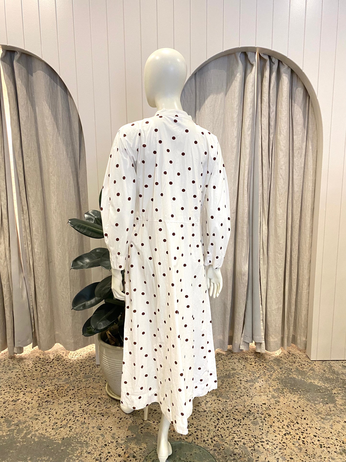 Ganni Polka Dot Print Midi Dress - Size 42 (10-12)