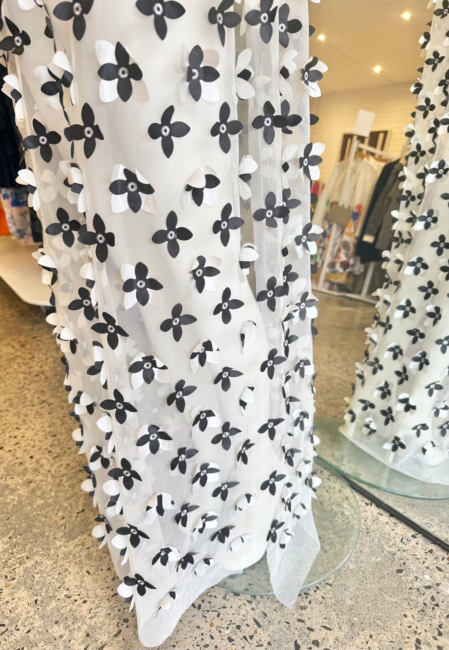 Xenia Design Black and White Floral Maxi Split Tunic - Size M