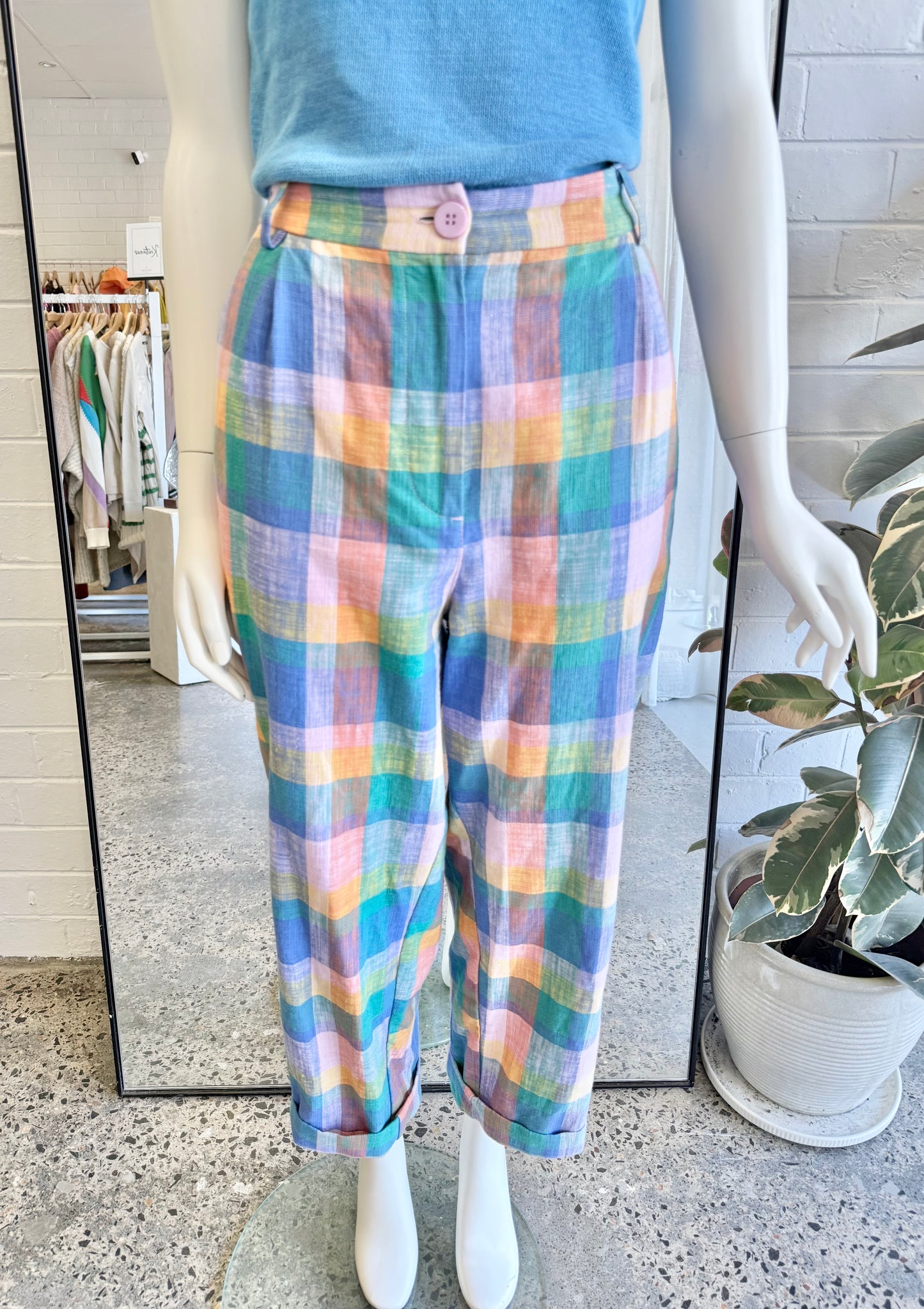 Gorman Multicolour Marley Check Pants - Size 12