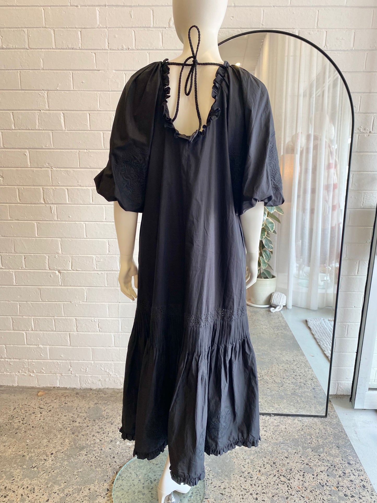 Joslin Midi Smock Dress in Black - Size 12