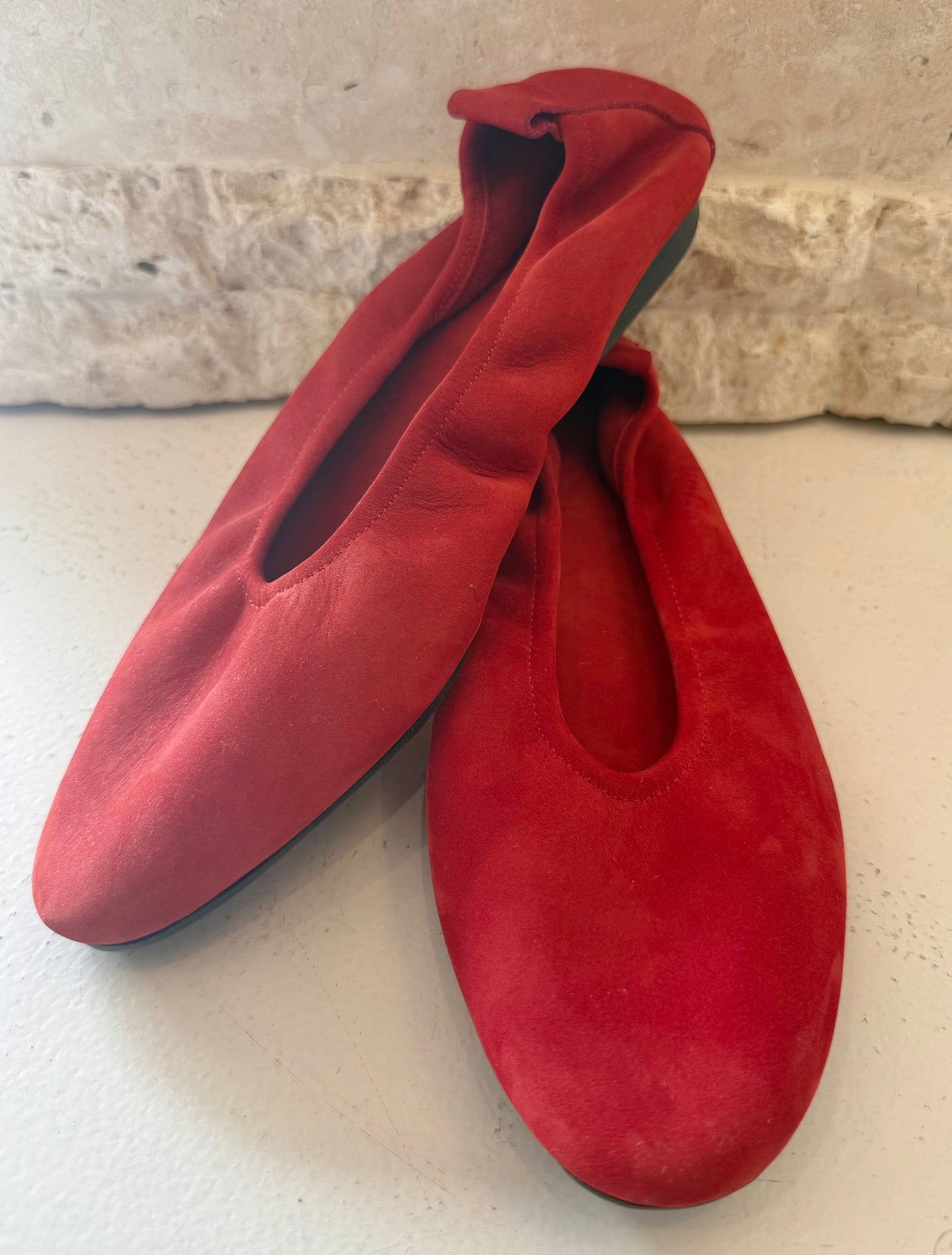 Arche Red Suede Laius Ballet Flats - Size 40