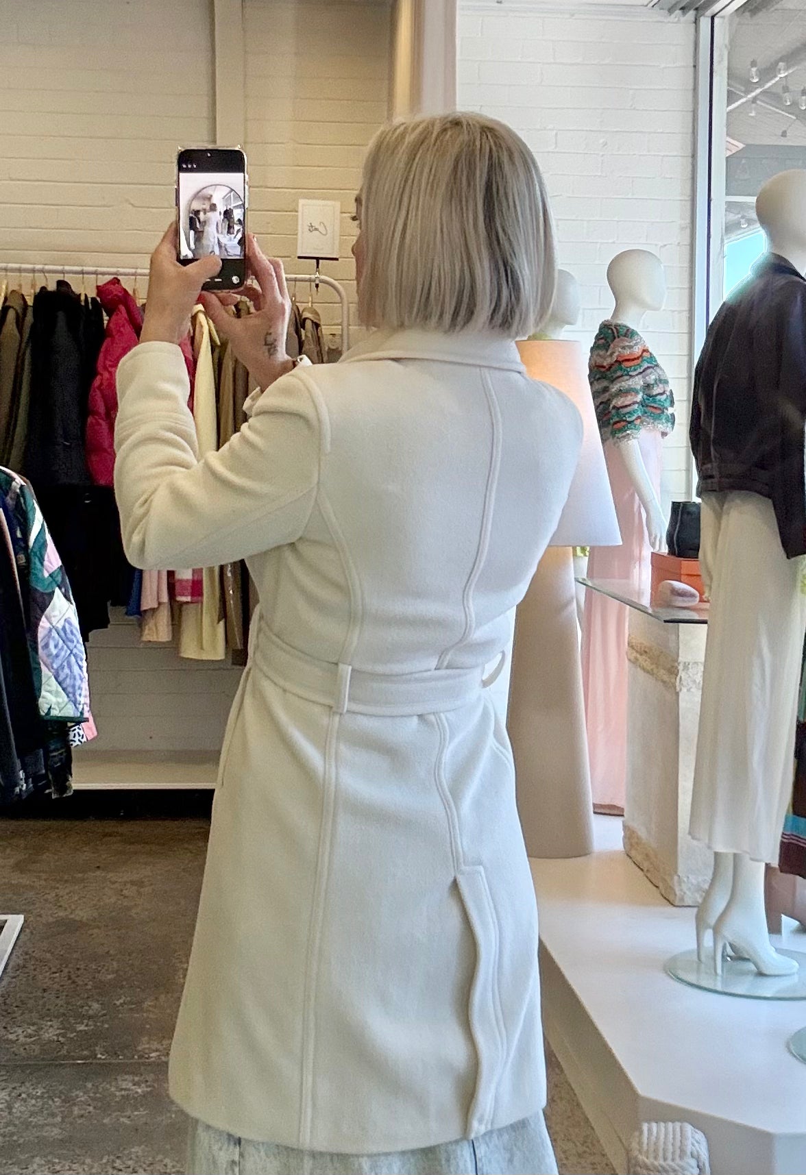 DKNY Winter White Wool Blend Coat - Size US4 / AU8