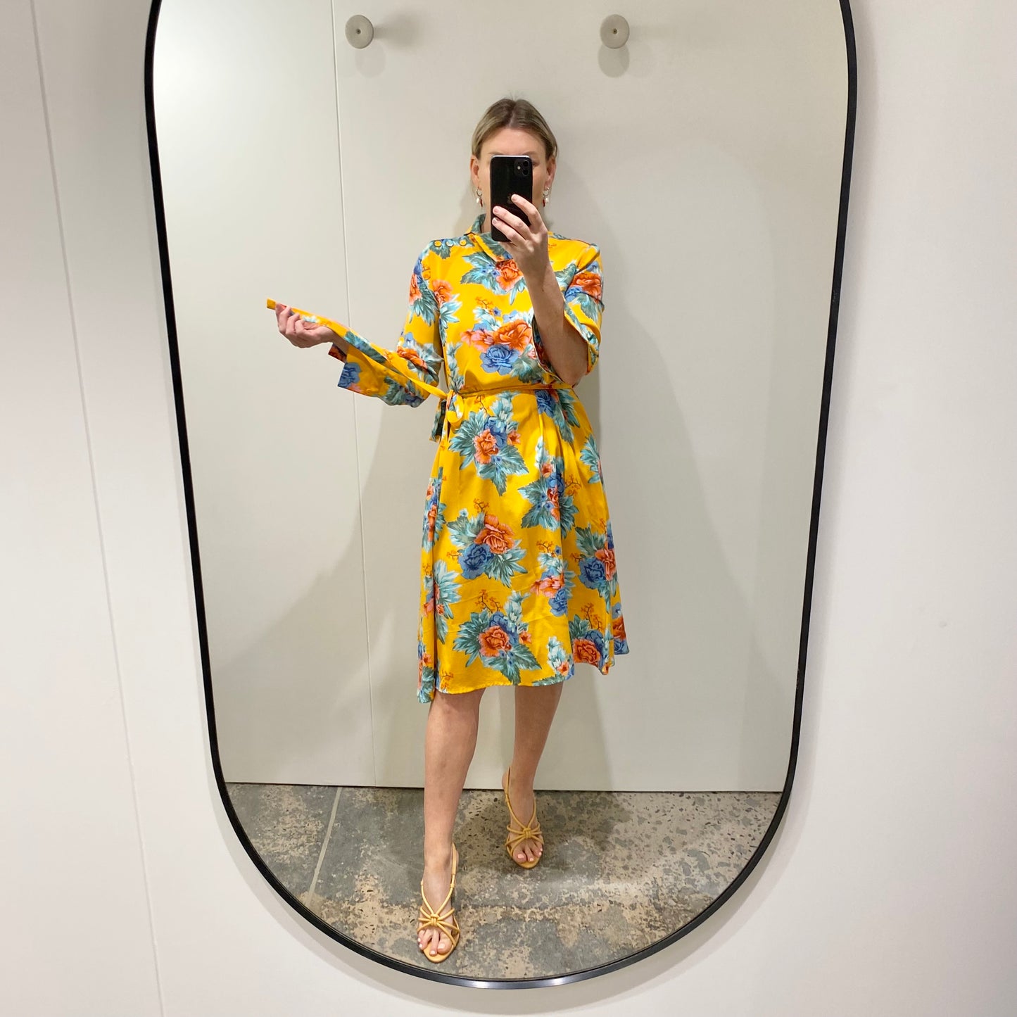 Scanlan Theodore Floral Silk Midi Dress - Size 10