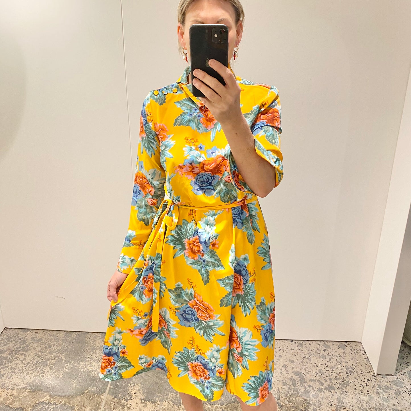 Scanlan Theodore Floral Silk Midi Dress - Size 10