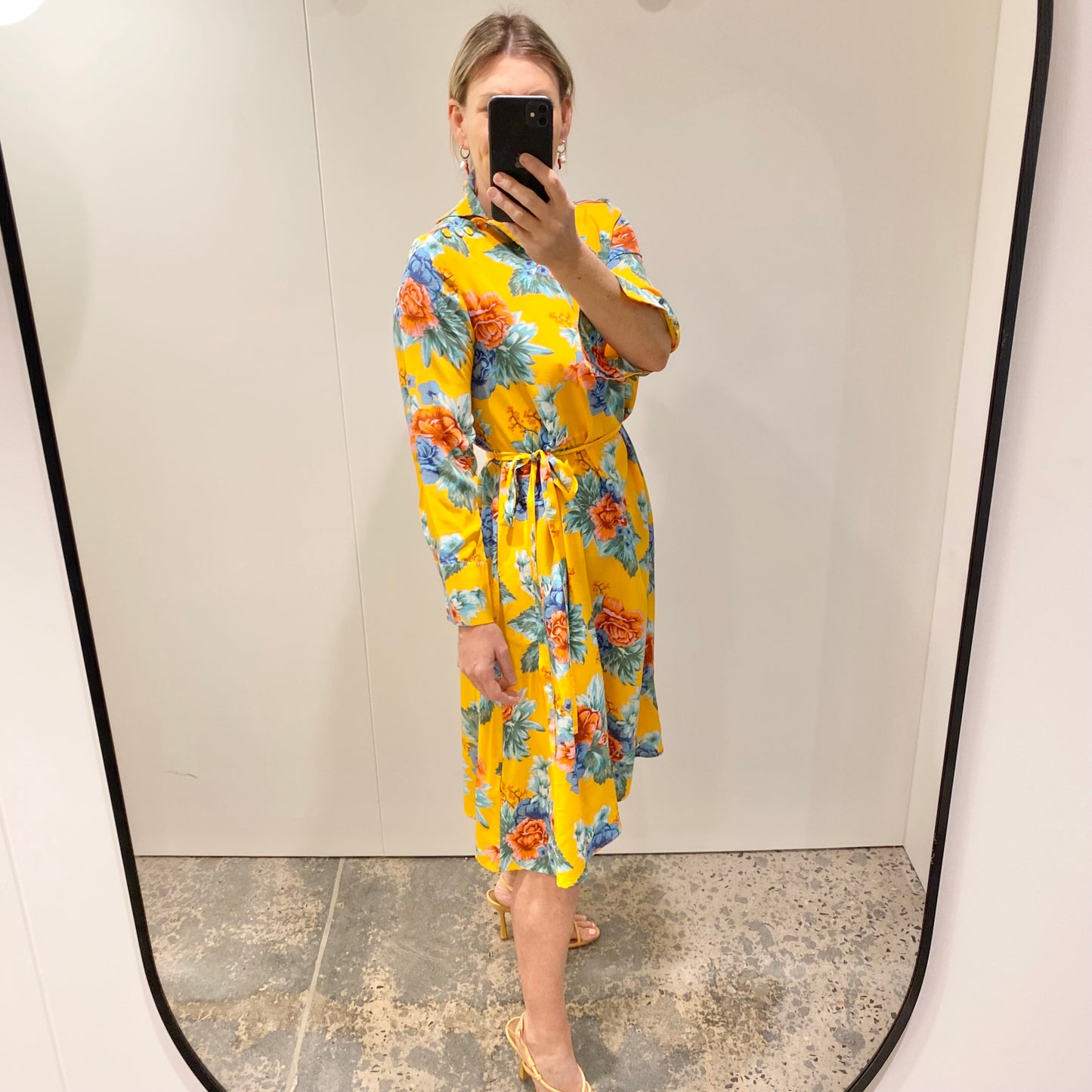 Scanlan Theodore Floral Silk Midi Dress - Size 10