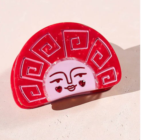Ruby Grecian Sun Claw Clip