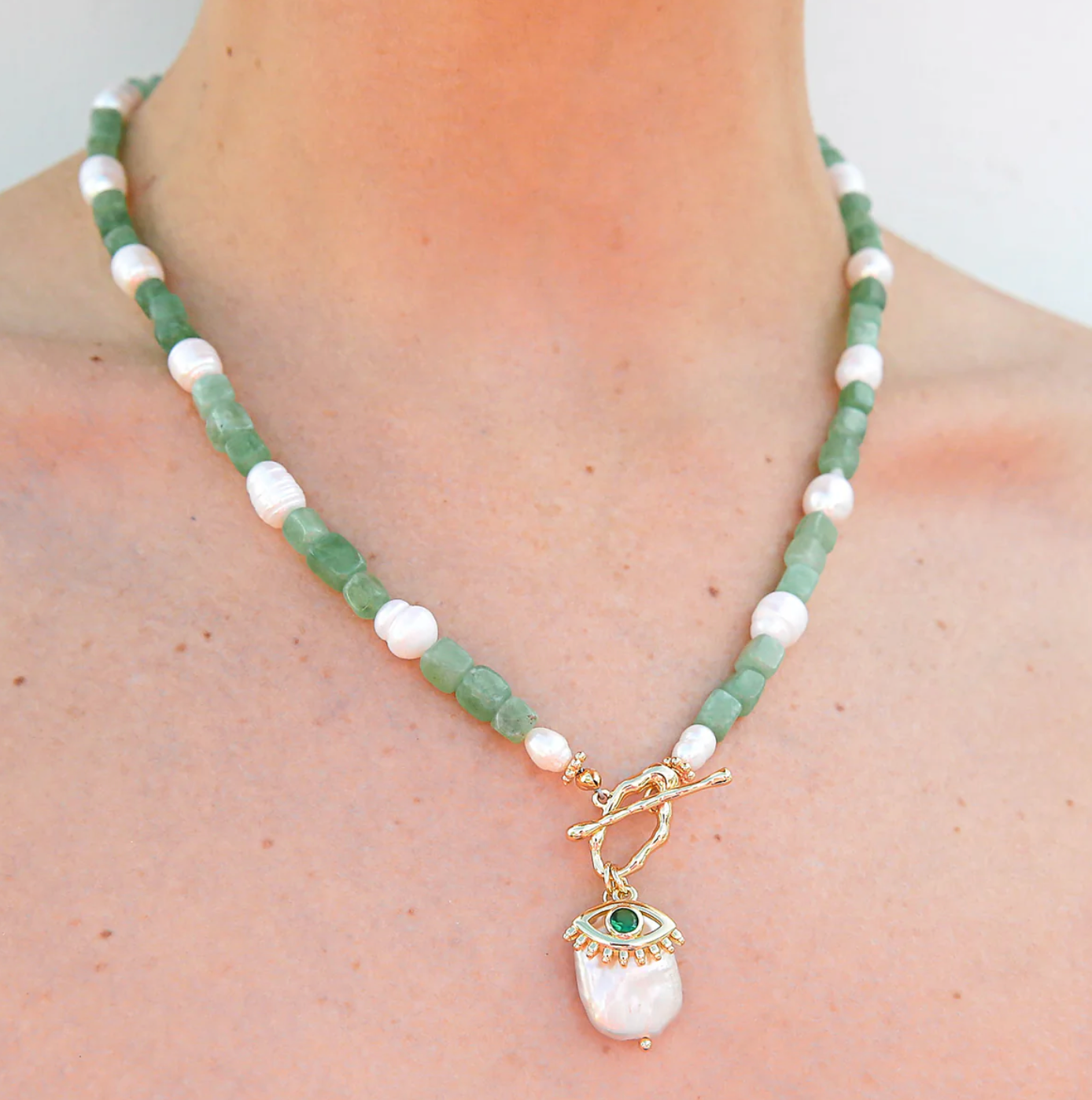 Kingston Jewellery Pastel Sage Fob Necklace