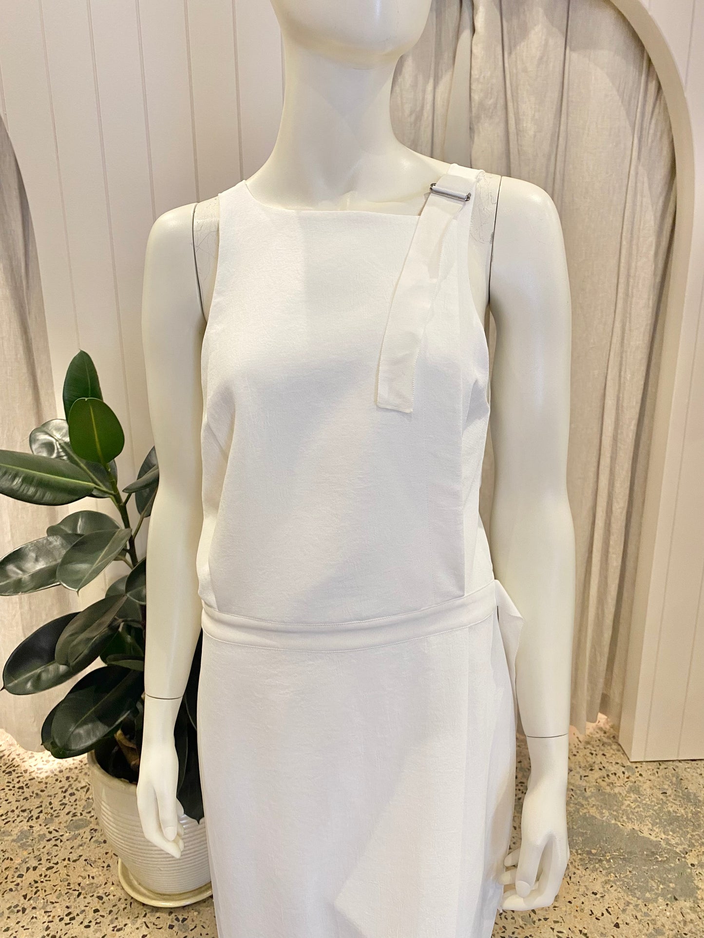 Dion Lee Whitewash Utility Midi Dress - Size 10