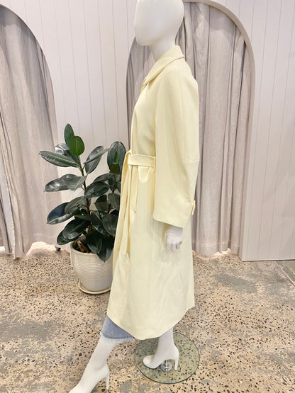 Bianca Spender Lemon Wool Koehler Coat - Size Small (8-10)