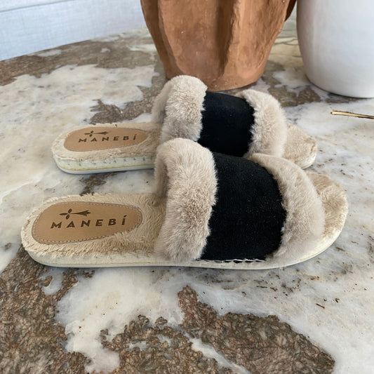 Manebí Faux Fur Slides - Size 38