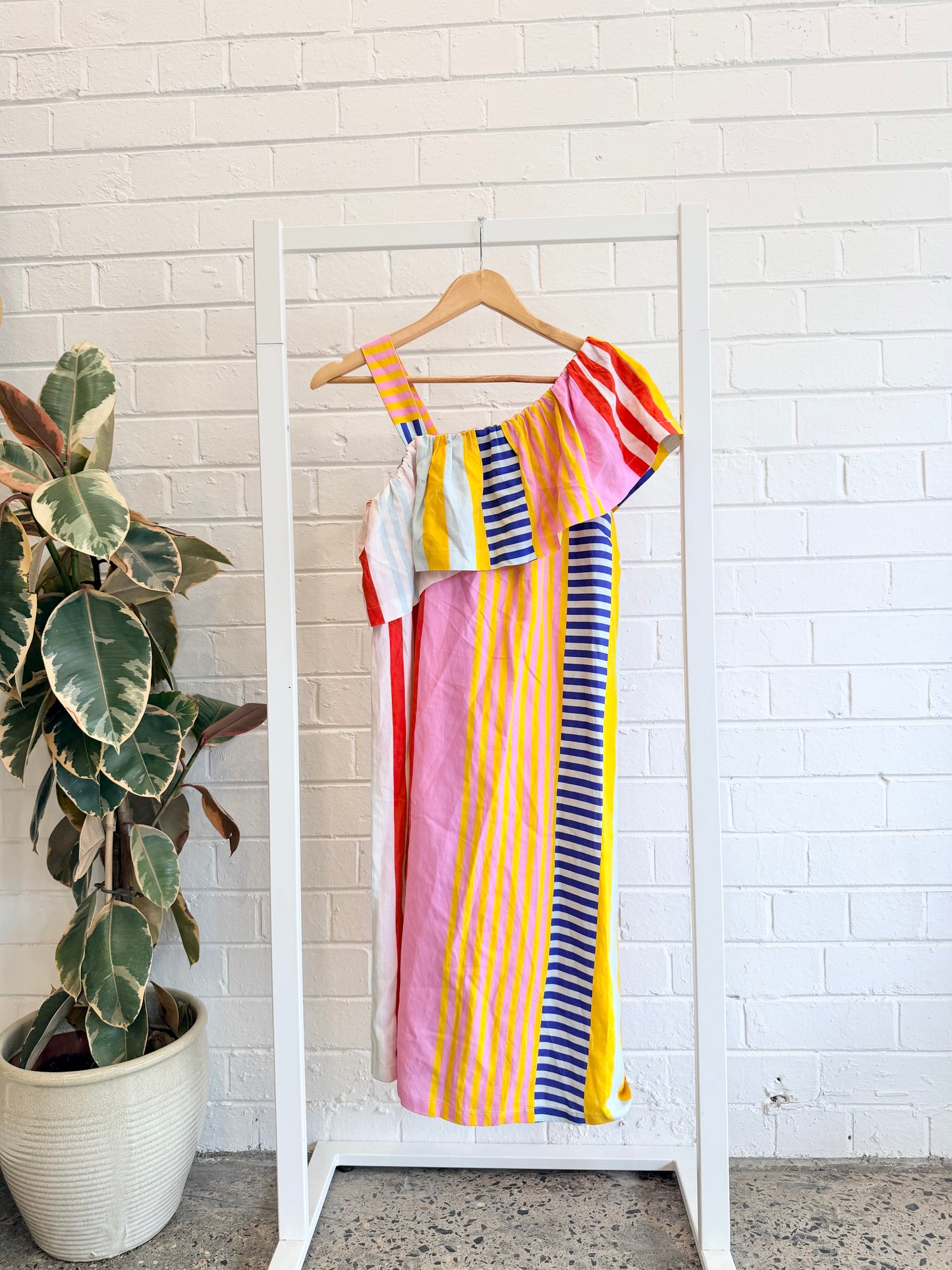 Gorman x Mireia Ruiz Striped Midi Dress - Size 10