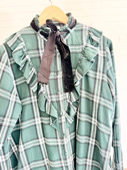 Binny Plaid Shirt in green - Size 12