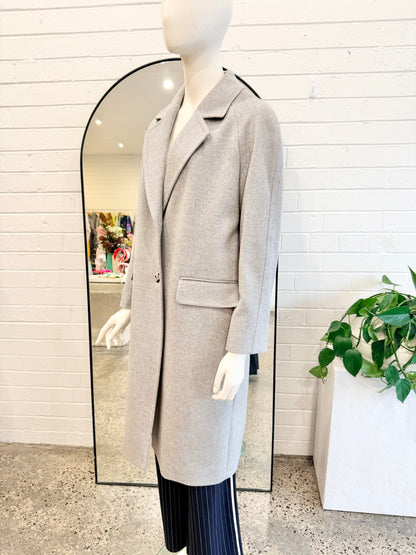 Cable Melbourne Grey Wool Anderson Coat - Size 8