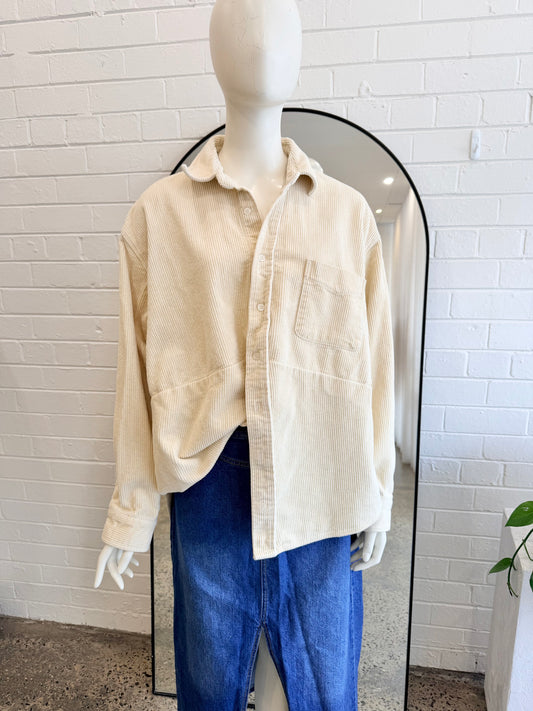 Blanca Cream Calias Cord Shirt - Size 12 - 14