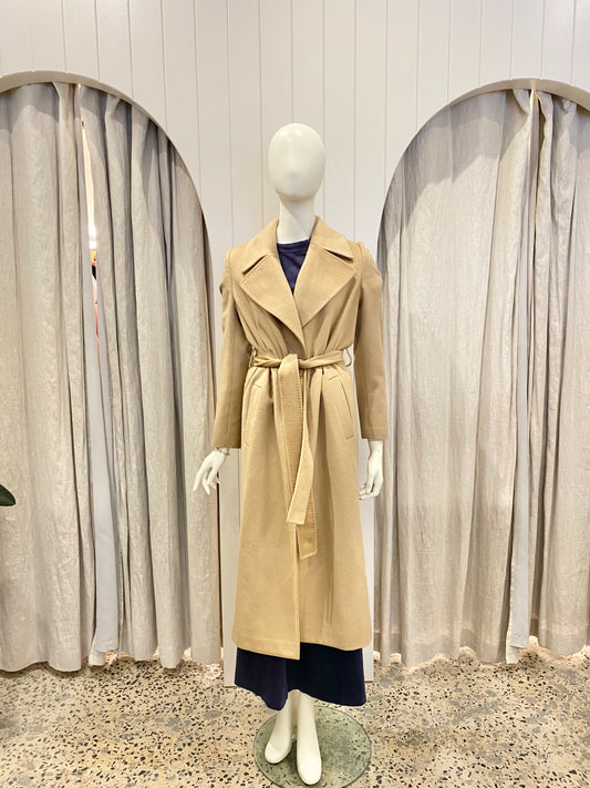 Cable Melbourne Camel Evans Wool Coat - Size 8
