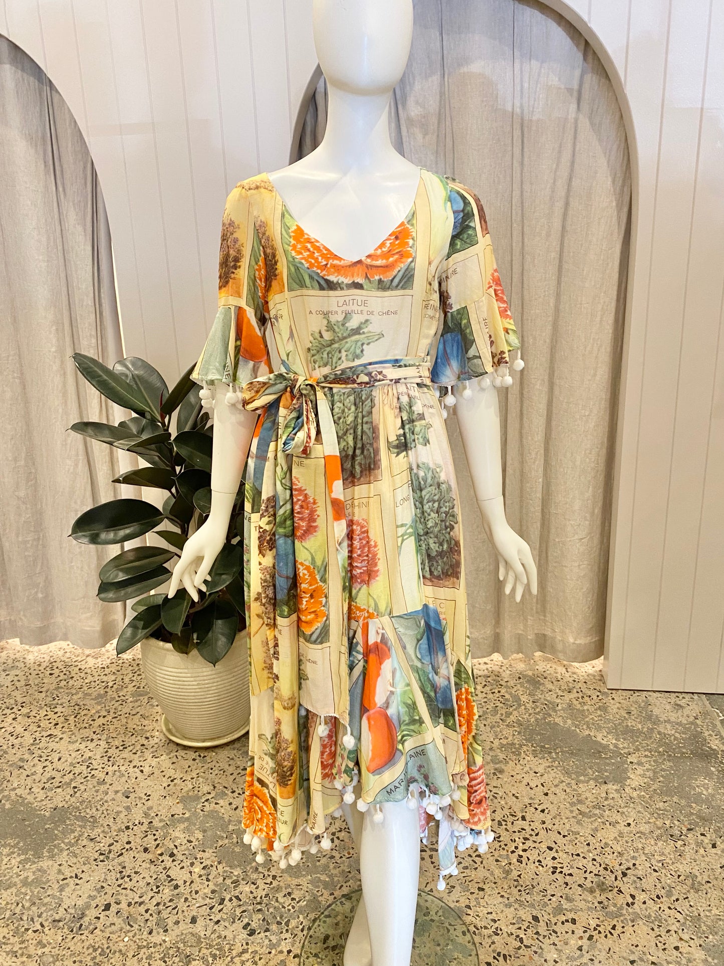 Binny Heronswood House Dress in Veggie Patch Print - Size 8