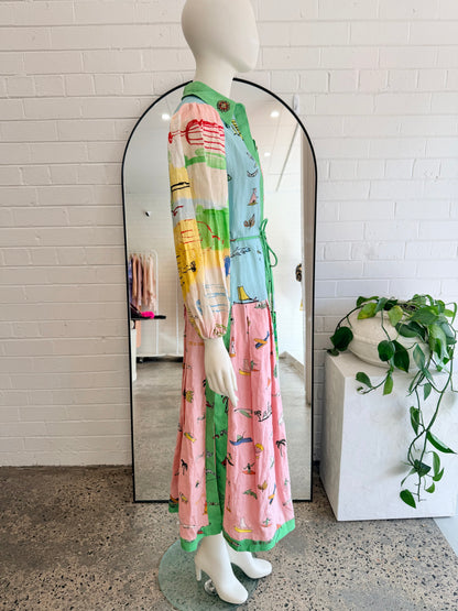 Alemais Multi Coloured Jet Shirt Dress - Size 8 - Pre-Loved Geelong