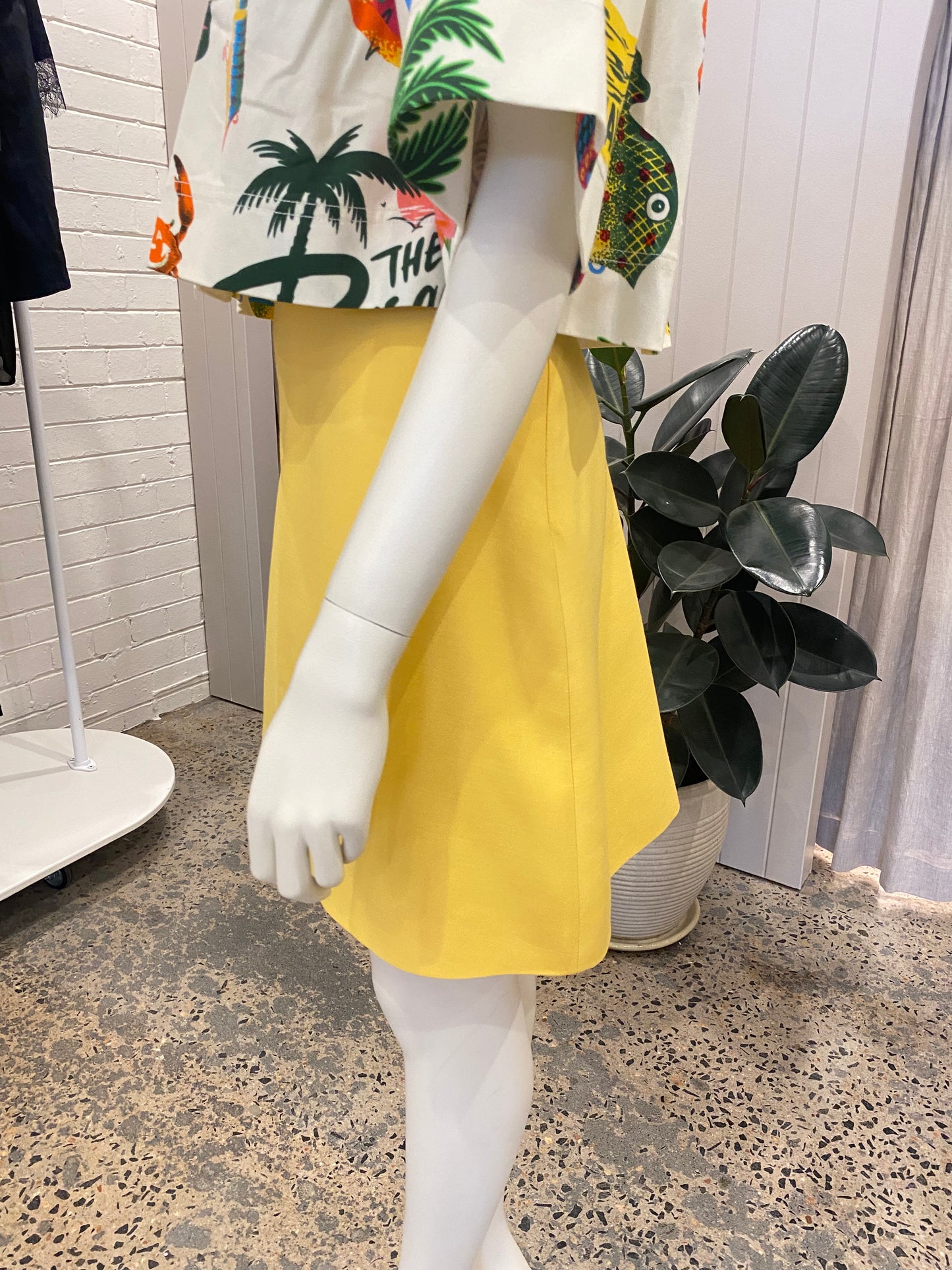 Valentino Yellow Wool and Silk Mini Skirt - Size 44 (10-12)