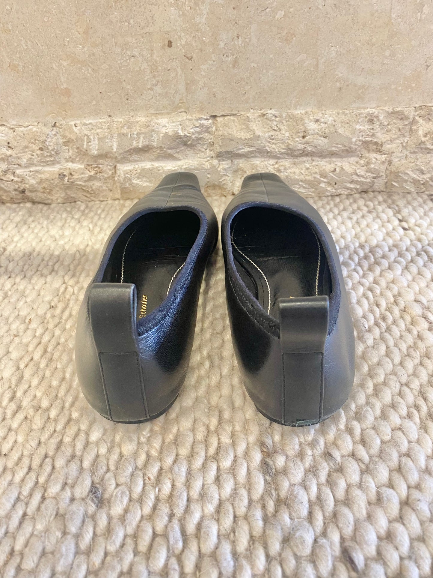 Proenza Schouler Black Pointed Toe Ballet Flats - Size 38