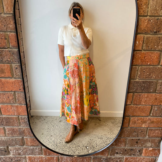 Zimmermann Lola Floral Midi Skirt - Size 2 (10)