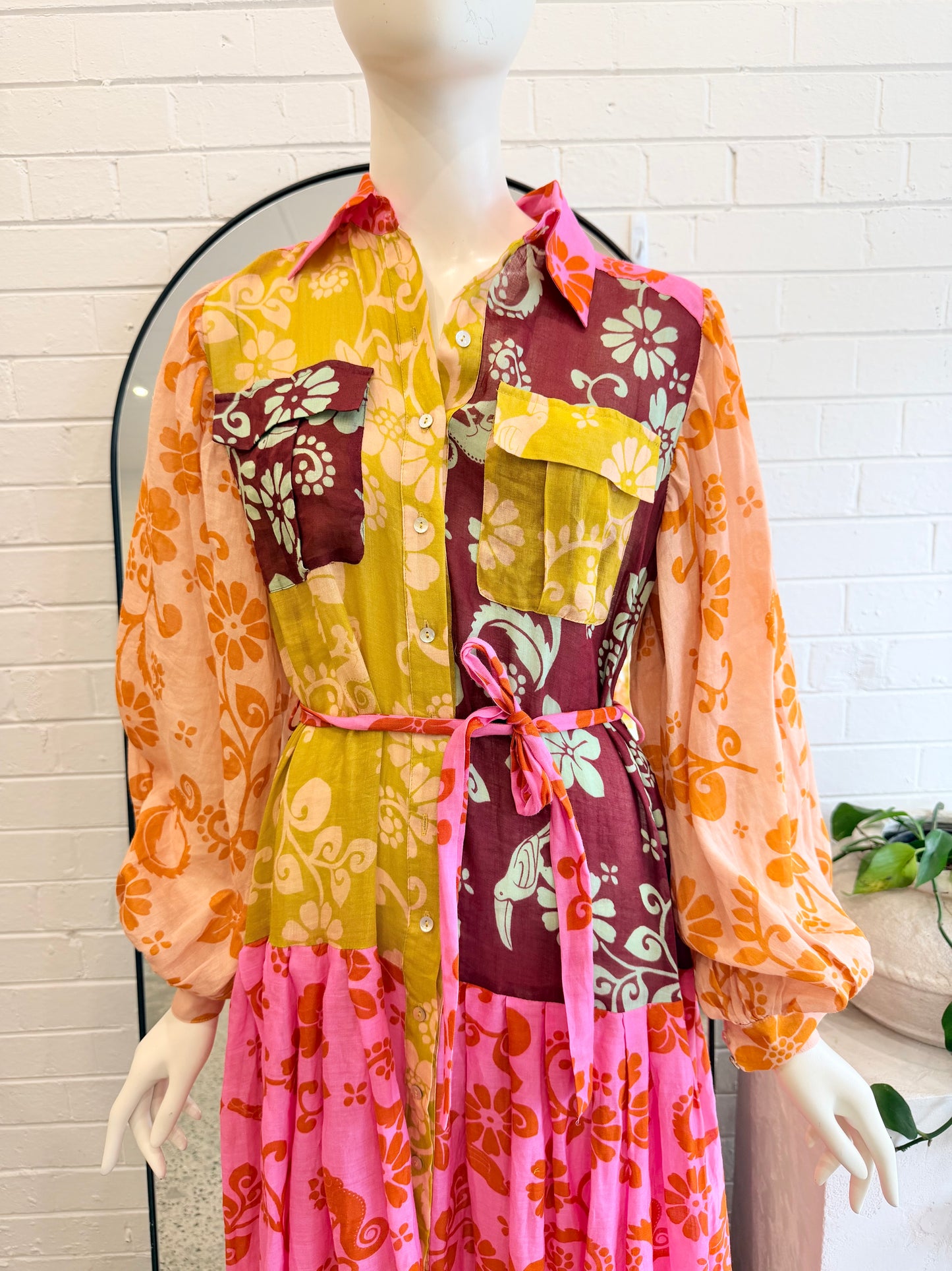 Alemais Multicolour Luis Patchwork Maxi Dress - Size 8- Pre-Loved Geelong