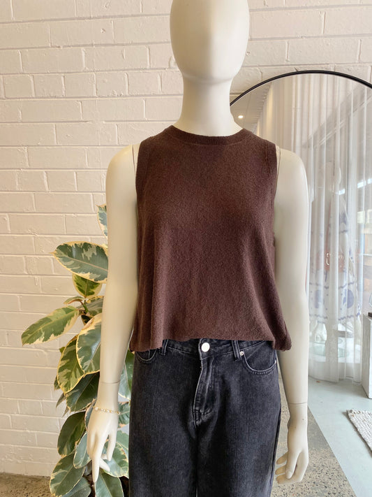 Nude Lucy Brown Tank Top - Size M (10/12)