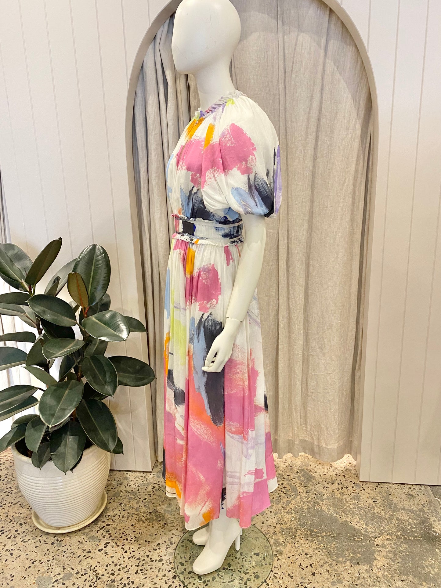 Aje Elysium Blouson Midi Dress - Size 8