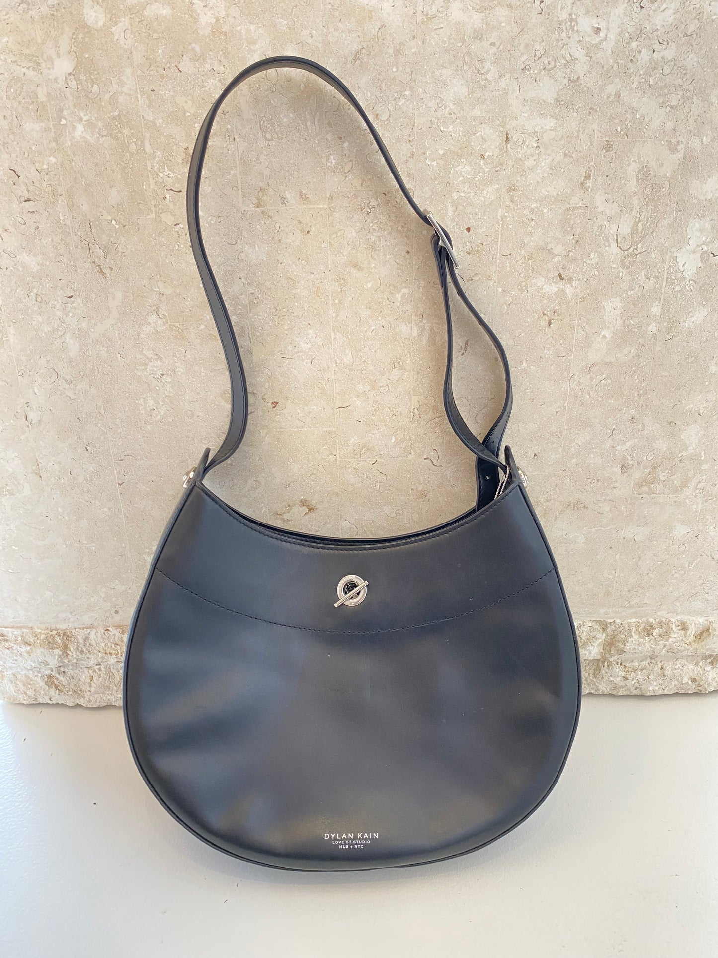 Dylan Kain Black Leather Crescent Bag