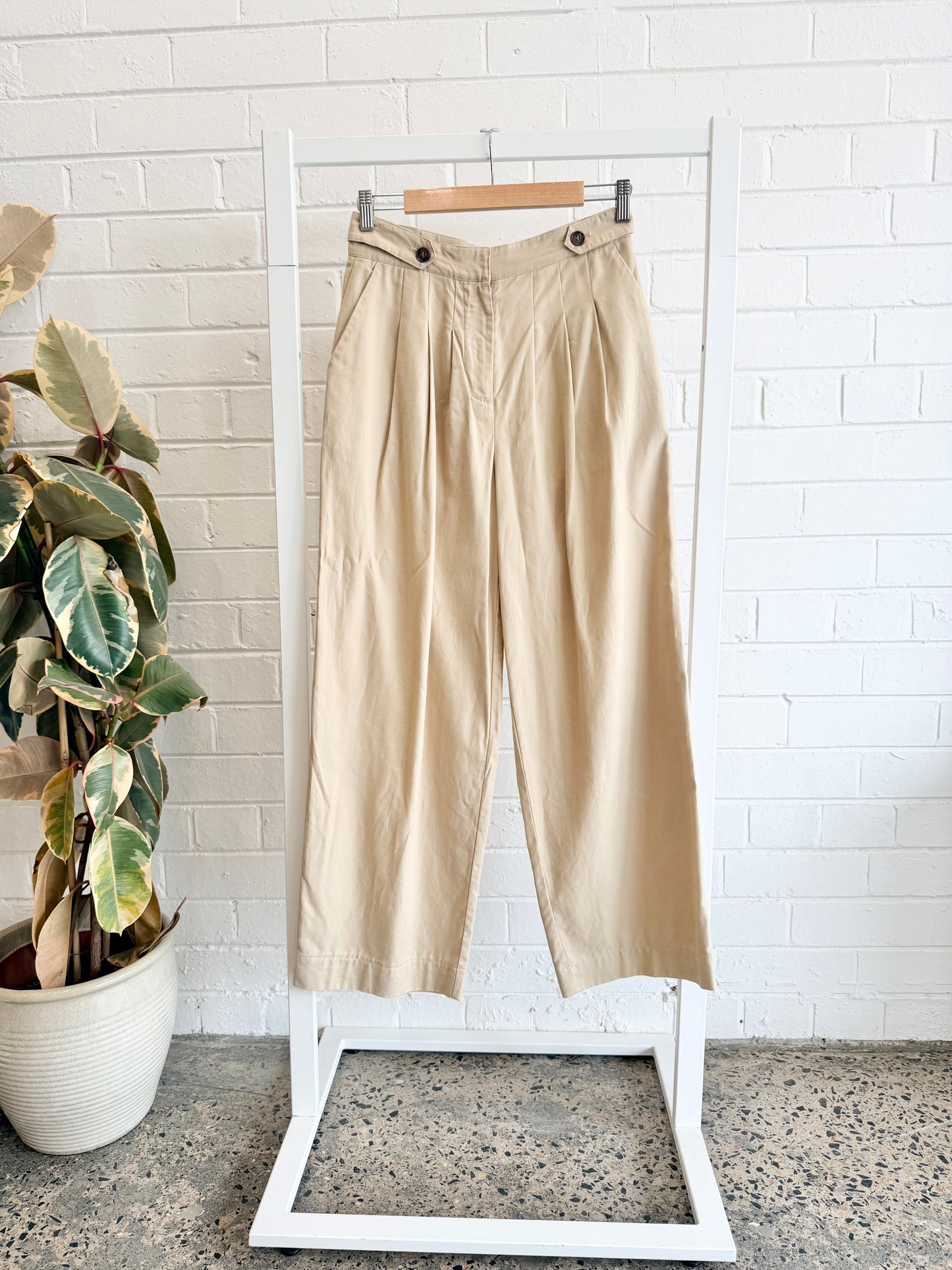 Minima Eseciales Beige Wide Leg Trouser - Size 8