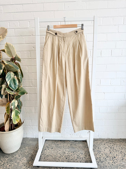 Minima Eseciales Beige Wide Leg Trouser - Size 8