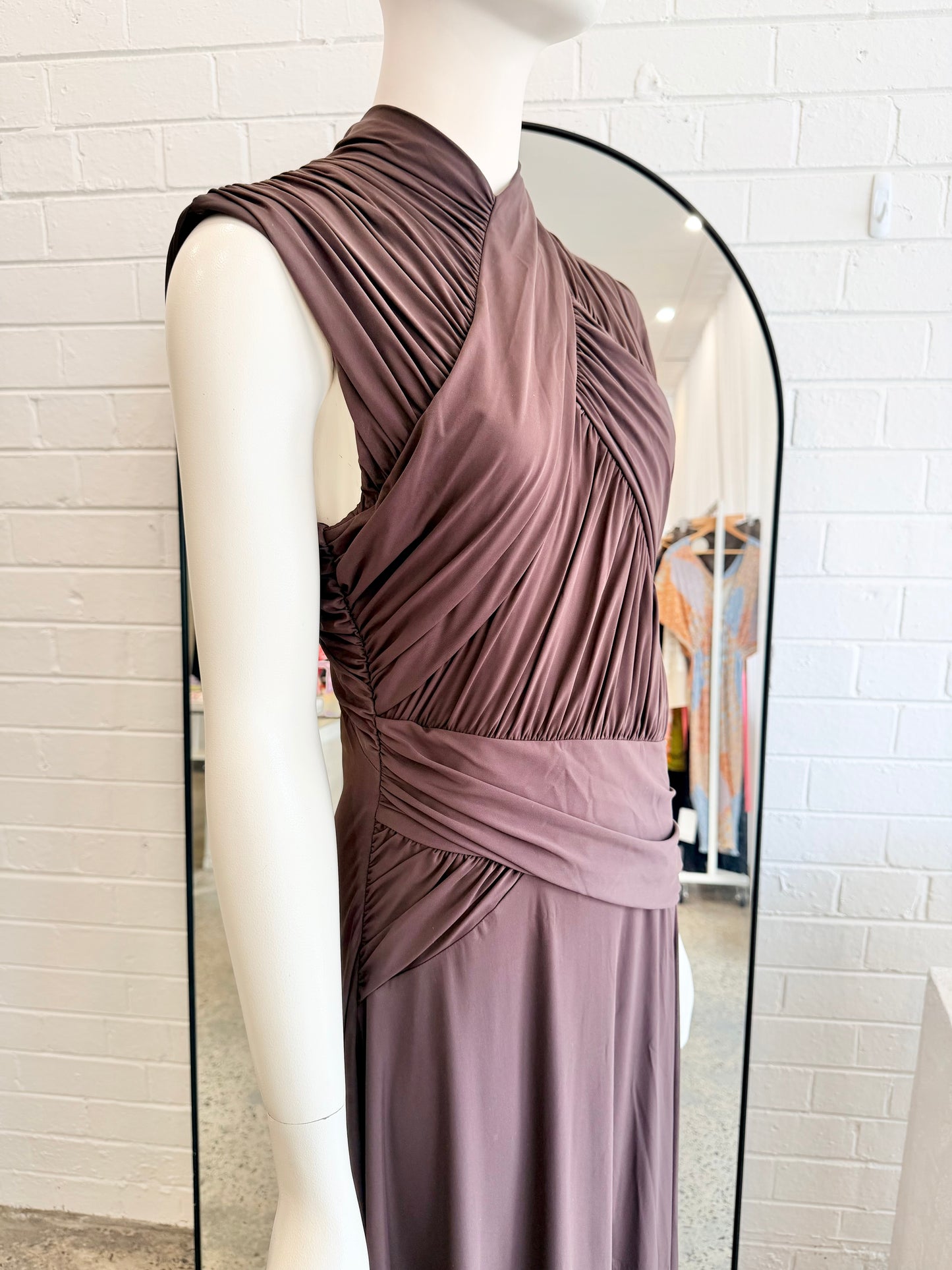 Rachel Gilbert 'Juniper' Gown in Chocolate - Size XL (14)