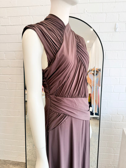Rachel Gilbert 'Juniper' Gown in Chocolate - Size XL (14)