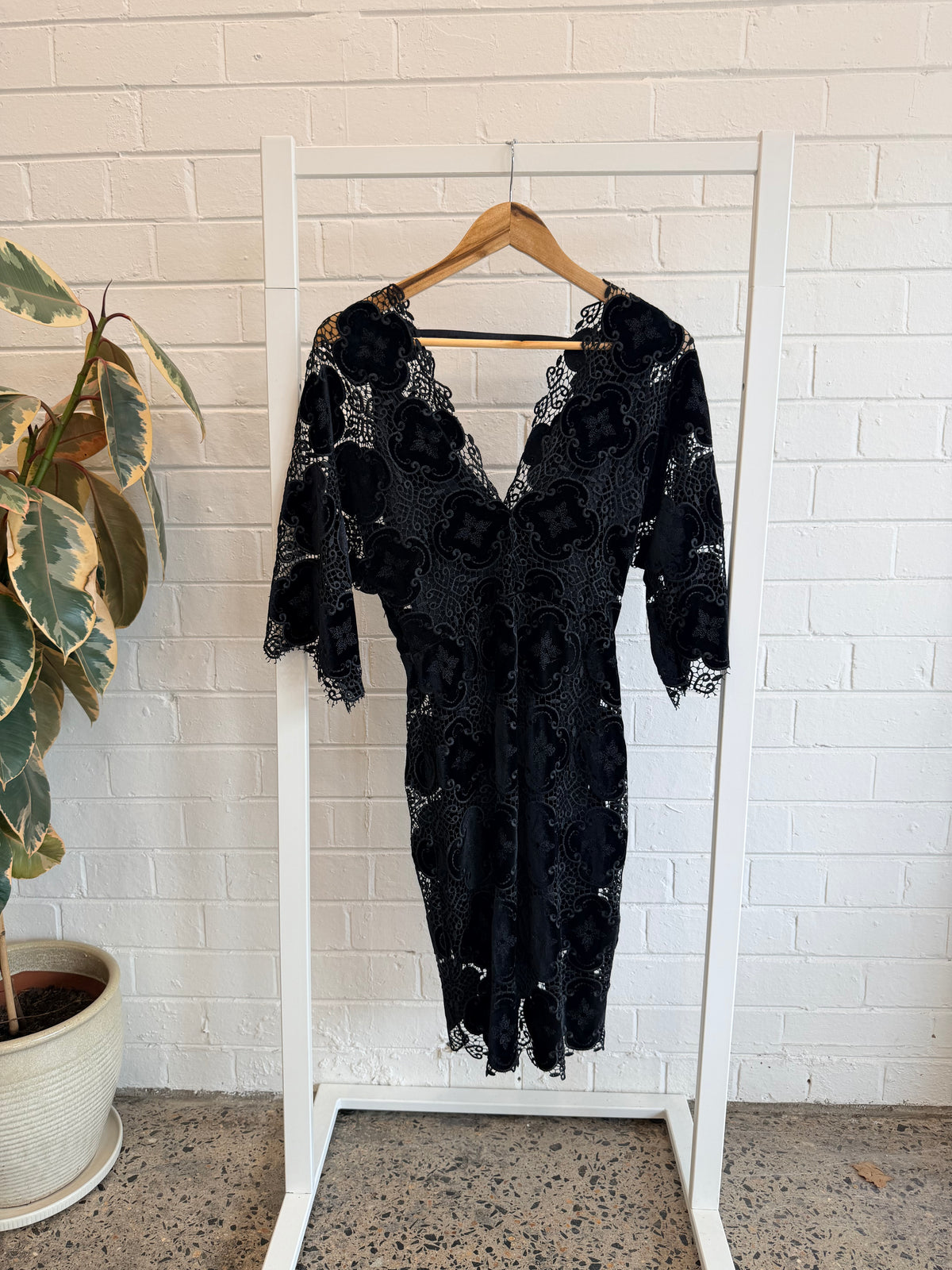 Bec and Bridge Black Lace Mini Dress - Size 8
