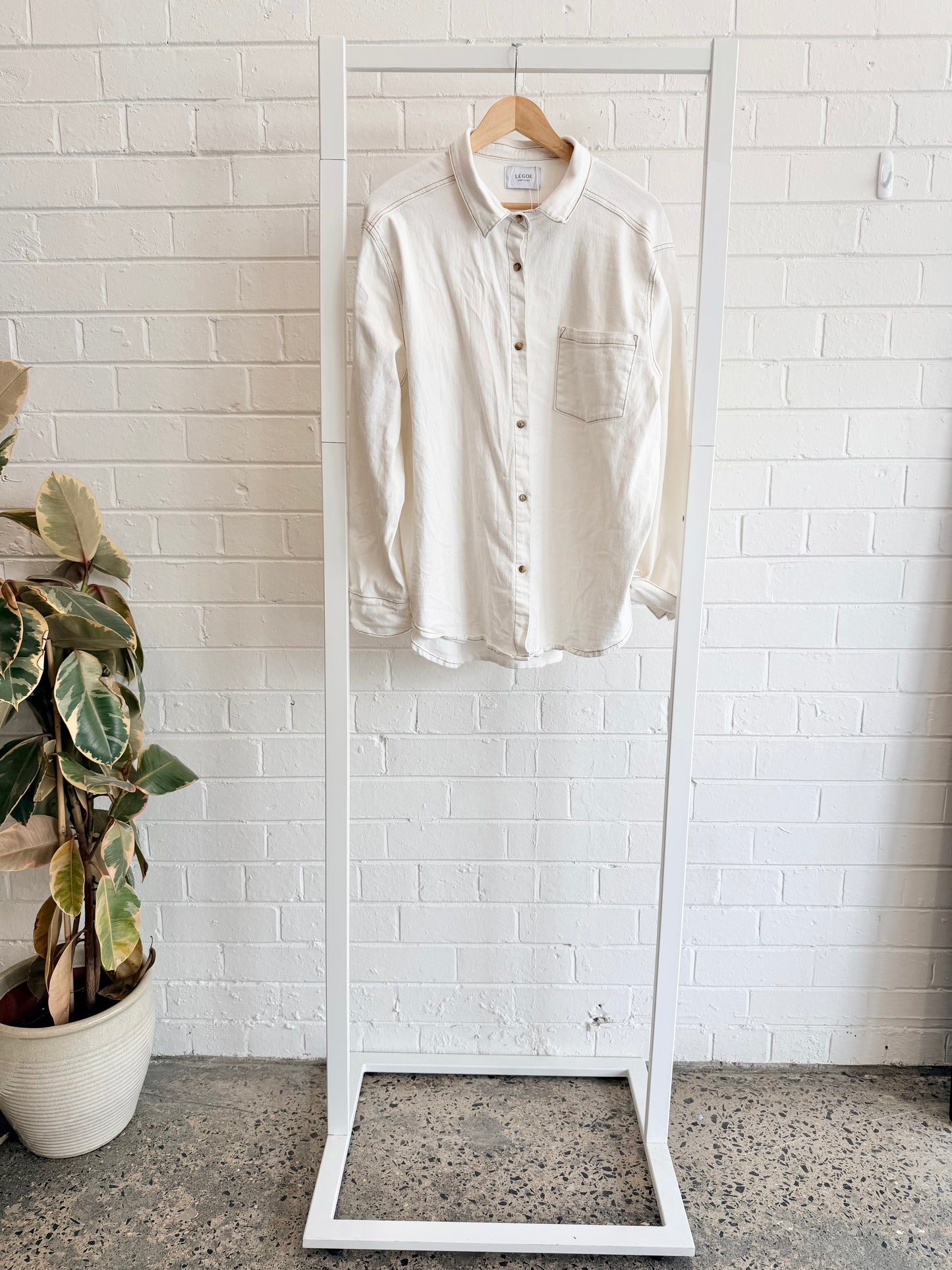 Legoe Heritage White Denim Shirt - Size 14 - 16