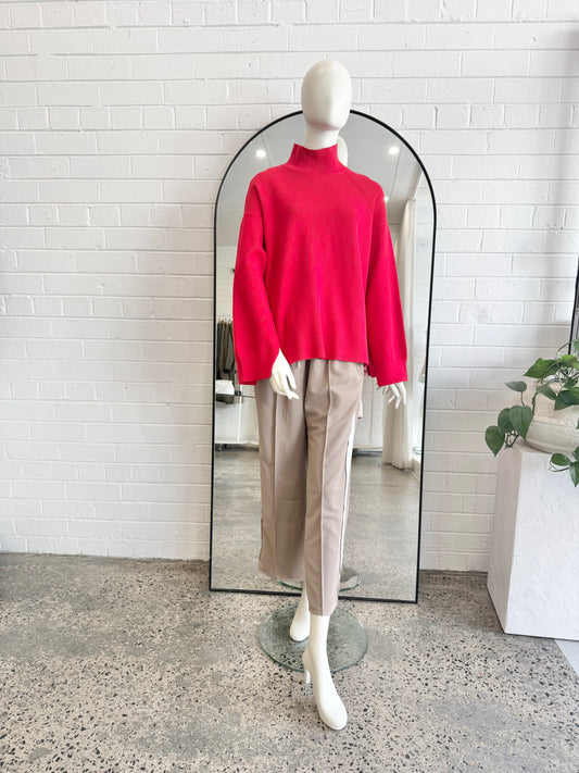Country Road Rollneck Sweater in Red - Size M (12)