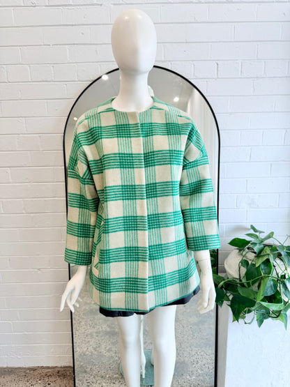 Gorman Green and Cream Mel Check Coat - Size 8